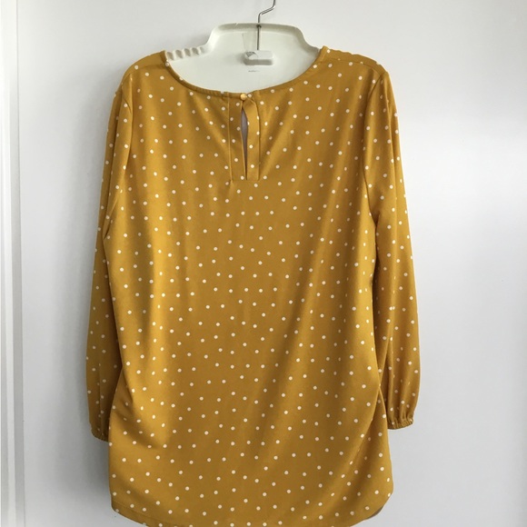 Andrianna Papell Long Sleeved Blouse Yellow Size Medium Like New $26 - Picture 3 of 9